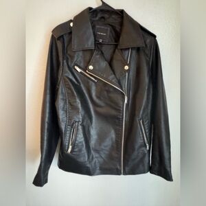 Lane Bryant Black Leather Biker Jacket Size 14/16